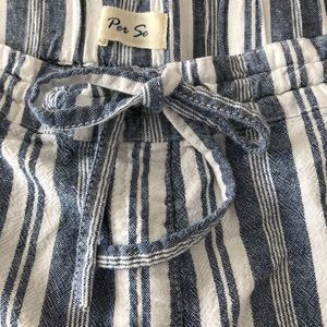 White And Denim Color Capri Pants